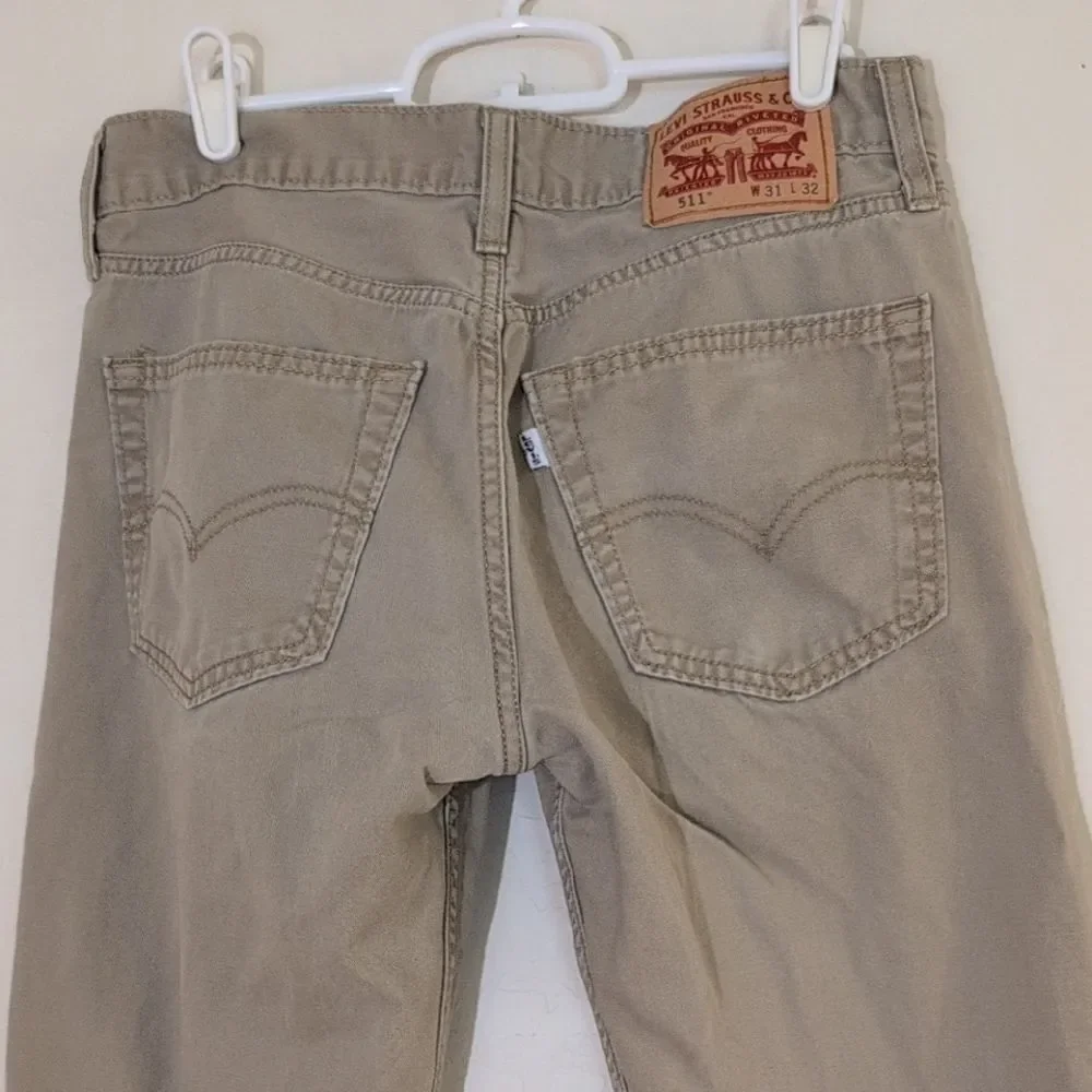 Levi's 511 Men's Classic Tan Khaki Denim Jeans - Size 31x32